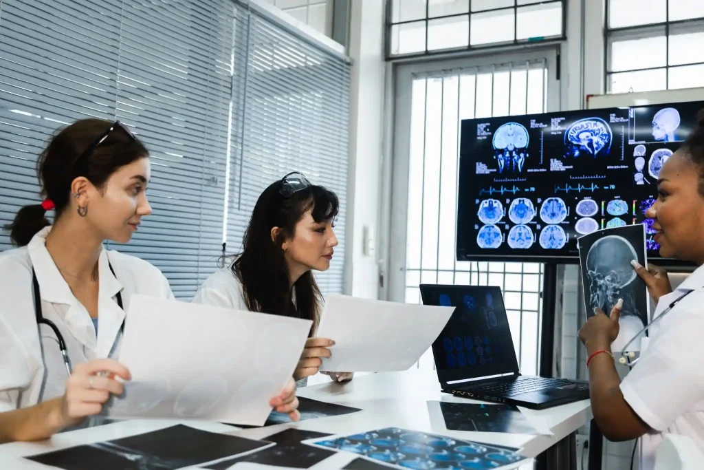 Who are the leading companies developing AI healthcare innovations?